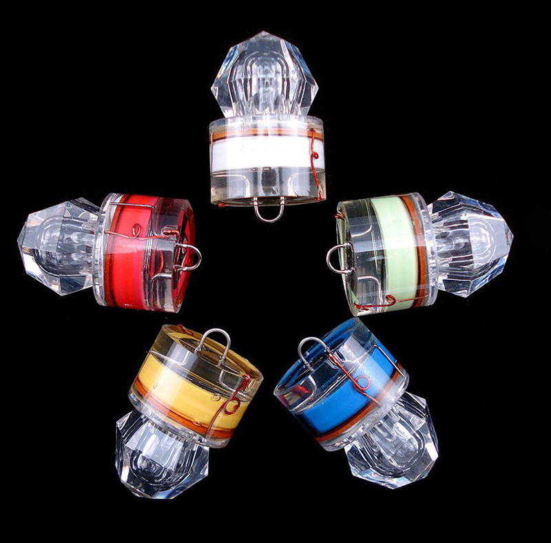 Led Diamond Fishing Flashing Light Deep Drop Underwater Acrylic Bait Lure Squid Strobe Lights 5 Colors for Choose 1PC