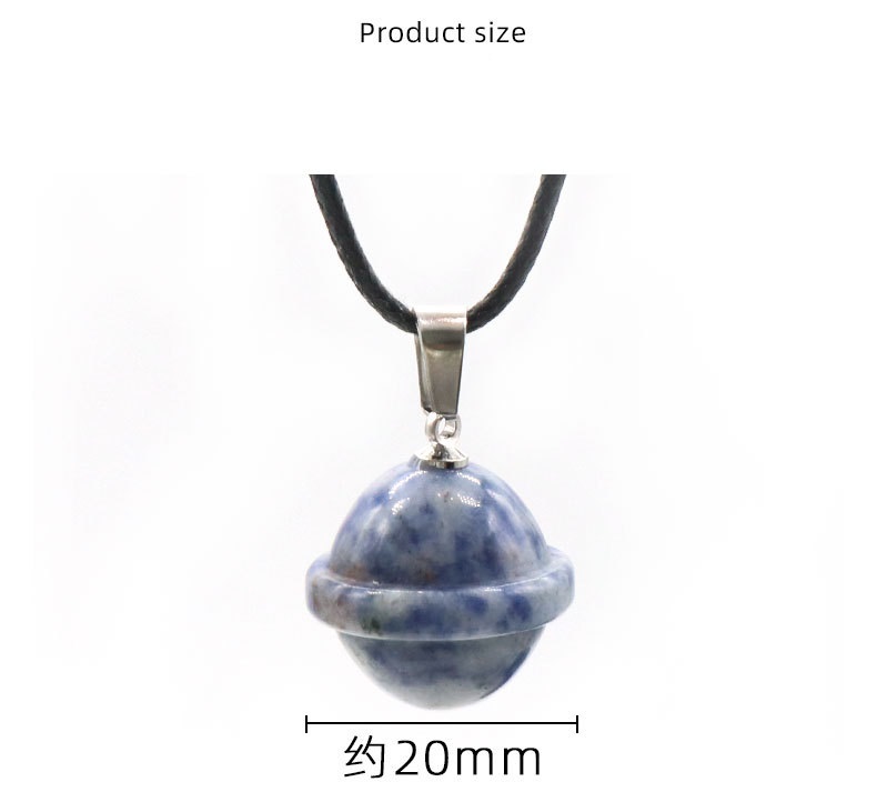 Natural Crystal Mini Planet Galactic Planet Charms Necklaces Rose Quartz Aventurine Labradorite Stone Pendant Universe Necklace