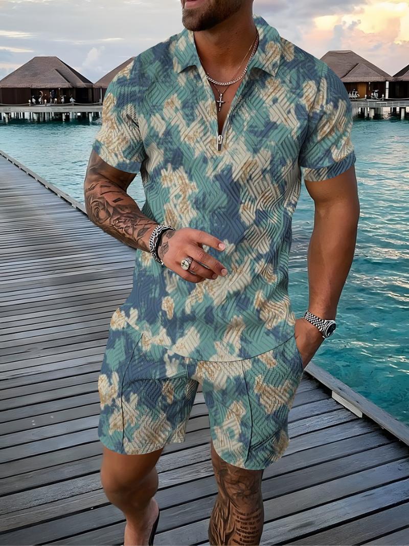 Men' Tracksuits Summer Men' Retro Activewear Casual Short Sleeve Zip Shirt And Shorts Set Streetwear 2 Piece SetMen' Men'sMen, Chj-cs-fgh20
Men' Tracksuits Summer Men' Retro Activewear Casual Short Sleeve Zip Shirt And Shorts Set Streetwear 2 Piece SetMen' Men'sMen, Chj-cs-fgh20