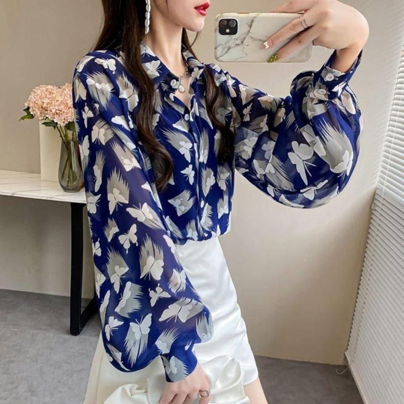 Women' Blouses & Shirts Fashion Lantern Sleeve Printed Lapel Loose Button Shirt Spring Autumn Casual Tops Oversized Elegant Women Clothing, Black
Women' Blouses & Shirts Fashion Lantern Sleeve Printed Lapel Loose Button Shirt Spring Autumn Casual Tops Oversized Elegant Women Clothing, Black