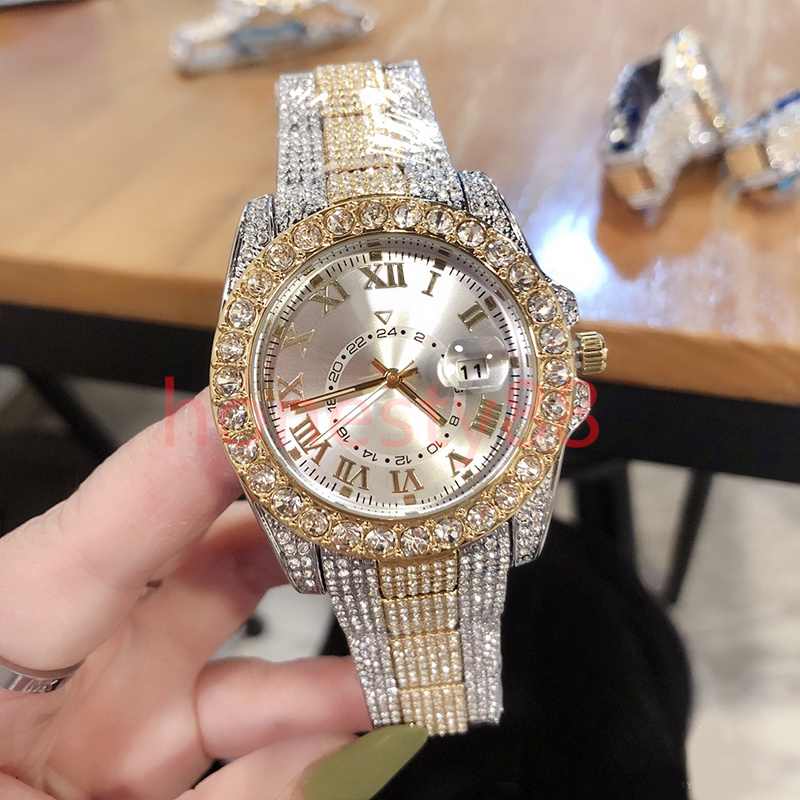 Men's watch 40mm quartz luxury full diamond alloy strap folding buckle high reinforced glass mirror high quality Wristwatches Montre De Luxe watches, 10
Men's watch 40mm quartz luxury full diamond alloy strap folding buckle high reinforced glass mirror high quality Wristwatches Montre De Luxe watches, 10