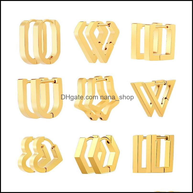 Hoop Hie Earrings Jewelry Stainless Steel Geometric 2021 Trendy Gold Triangle Earring For Women Men Fashion New Gift Party Drop Delivery P
Hoop Hie Earrings Jewelry Stainless Steel Geometric 2021 Trendy Gold Triangle Earring For Women Men Fashion New Gift Party Drop Delivery P