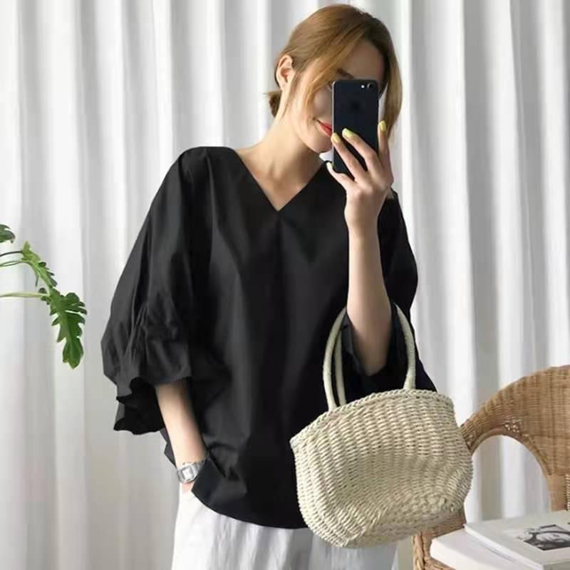 Women's Blouses & Shirts Japan Style Loose Office Lady For Women 2022 All Match Solid Casual Tops Summer V-neck Elegant Ruffles FemmeWomen's, White
Women's Blouses & Shirts Japan Style Loose Office Lady For Women 2022 All Match Solid Casual Tops Summer V-neck Elegant Ruffles FemmeWomen's, White