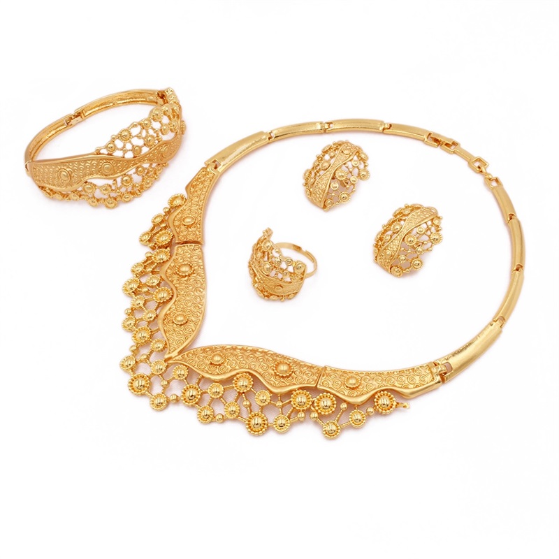 Luxury jewelry sets for women Dubai wedding gold color necklace earrings bracelet ring bridal Indian Nigeria African gifts set 2221 T2
Luxury jewelry sets for women Dubai wedding gold color necklace earrings bracelet ring bridal Indian Nigeria African gifts set 2221 T2