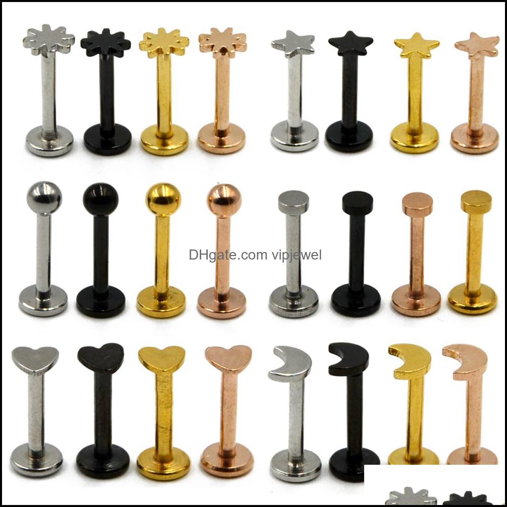 Other Body Jewelry 4Pc Internally Thread Flat Round Star Moon Heart Labret Lip Piercing Ear Tragus Stud Ring Je Dh9Yj
Other Body Jewelry 4Pc Internally Thread Flat Round Star Moon Heart Labret Lip Piercing Ear Tragus Stud Ring Je Dh9Yj