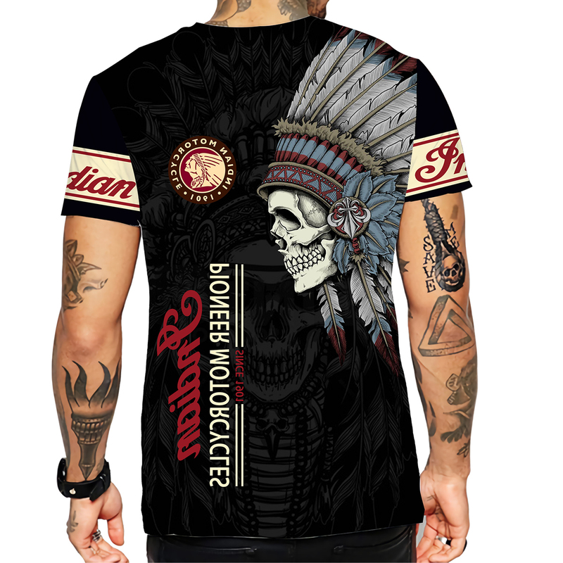 Summer Indian Style Print T Shirt Men Outdoor Sportswear Casual Oversize Quick Dry Graphic Motorcycle Tees Tops Unisex Clothing 22