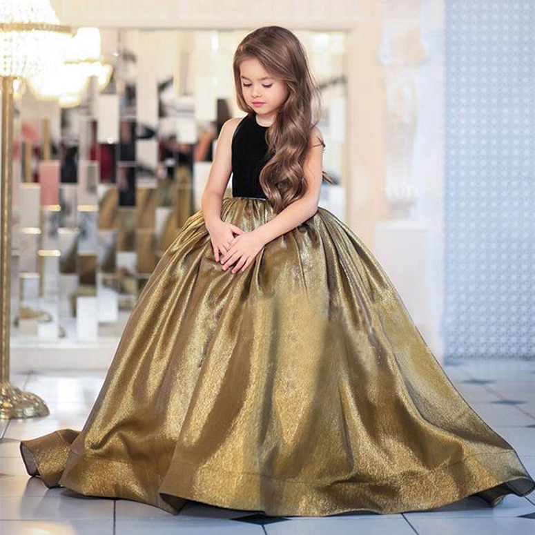 Adorable White Ball Gown Wer Princess Sheer Long Girl Pageant Dresses Appliques Jewel Neck Toddler Birthday Party Gowns 403 6660311