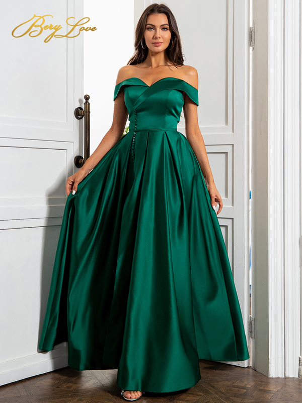 Evening Dress Sexy Long Party Gowns Elegant Satin Prom Dresses Button High Slit Formal Christmas robe de soiree 220510