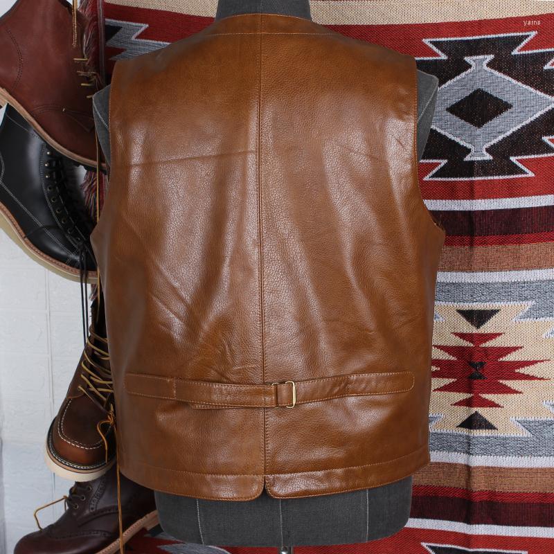 Western Natural Men Leather Vest V-Neck Vintage Sleeveless Biker Jacket Brand Single Breasted Slim Business Casual Waistcoat Men's Vests, Beige
Western Natural Men Leather Vest V-Neck Vintage Sleeveless Biker Jacket Brand Single Breasted Slim Business Casual Waistcoat Men's Vests, Beige