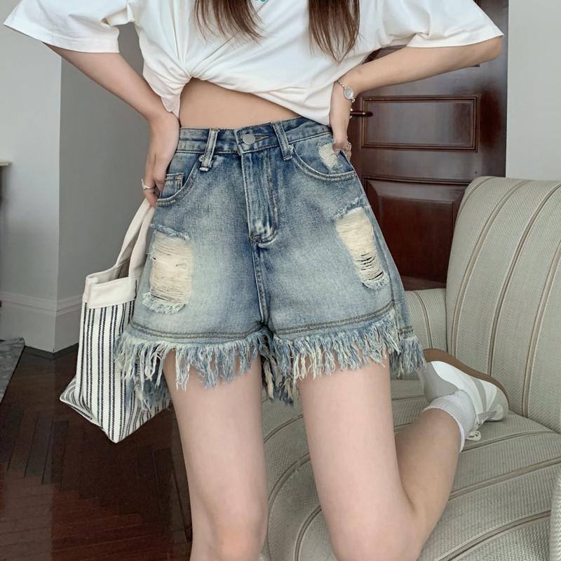 Women' Shorts Women Vintage Holes Tasseled Girl Fashion Ripped Jeans Short Pants High-waist Sexy Mini Blue Denim BottomsWomen
Women' Shorts Women Vintage Holes Tasseled Girl Fashion Ripped Jeans Short Pants High-waist Sexy Mini Blue Denim BottomsWomen