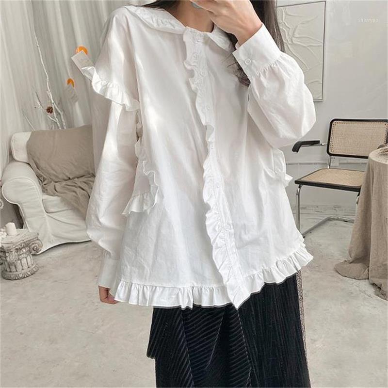 Women' Blouses & Shirts Ladies Long Sleeve Shirt Spring And Autumn Personality Flounces Fashion Trend Leisure Loose Large Size, White
Women' Blouses & Shirts Ladies Long Sleeve Shirt Spring And Autumn Personality Flounces Fashion Trend Leisure Loose Large Size, White