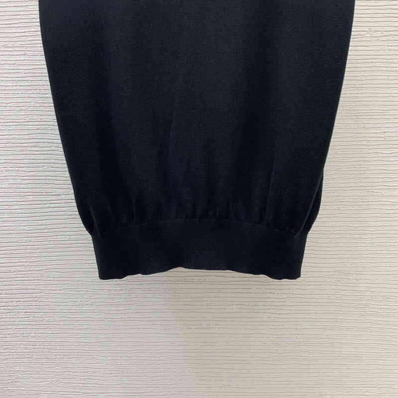 Women's Tanks & Camis New summer cool breathable thin fine yarn fabric chest embroidery contrast polo collar sweater