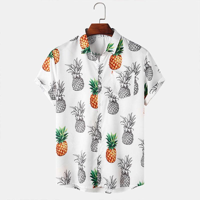 Men's Casual Shirts Pineapple Print Hawaiian Shirt Men Street Wear Lapel Button Short Sleeve For Korean Vintage 2022 Summer, White;black
Men's Casual Shirts Pineapple Print Hawaiian Shirt Men Street Wear Lapel Button Short Sleeve For Korean Vintage 2022 Summer, White;black