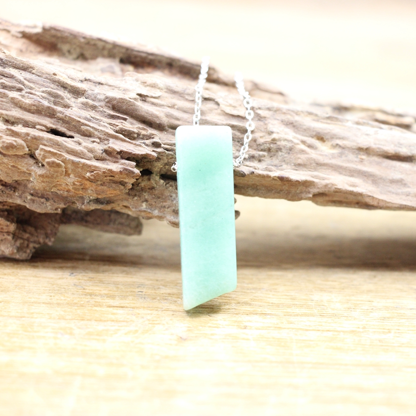 Silvery Chains Raw Stone Silce Slab Pendants necklaces Healing Reiki Crystal Amazonite Amethysts Quartz Lapis Gems Necklace Jewelry