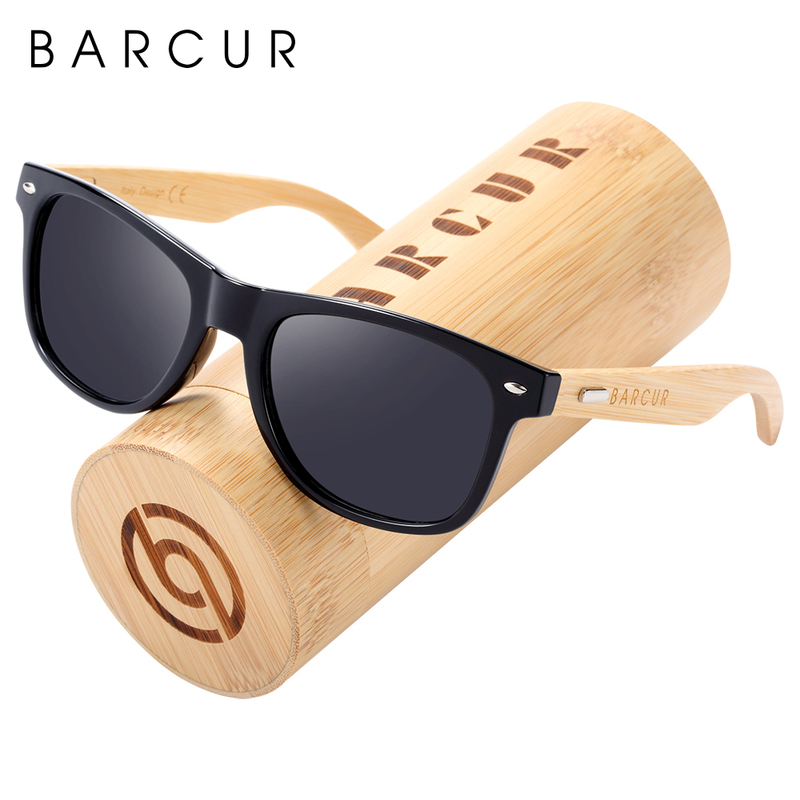 BARCUR Polarized Bamboo Sunglasses Men Wooden Sun Glasses Women Brand Original Wood UV400 De Sol 220407