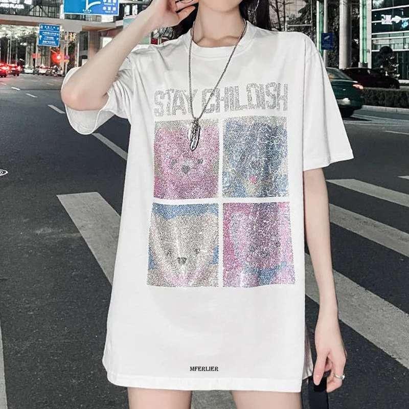 Women's T-Shirt Large Size 6XL 150kg Summer Fashion Short-sleeve T-shirts Female Personality Diamonds Loose High Quality O Neck Women TopsWo, Black
Women's T-Shirt Large Size 6XL 150kg Summer Fashion Short-sleeve T-shirts Female Personality Diamonds Loose High Quality O Neck Women TopsWo, Black