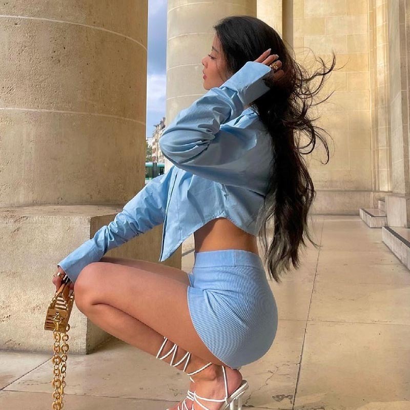 Autumn Winter Women Long Sleeve Solid White Ladies Short Crop Blouse Shirt For Woman Female 220407