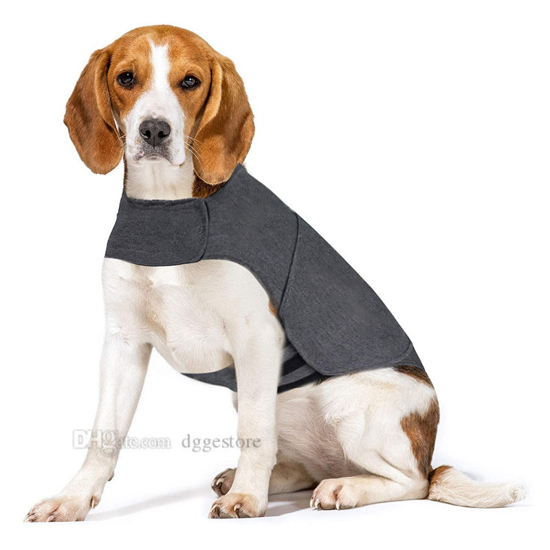 

Dog Apparel Classic Dogs Anxiety Jacket Vet Recommended Calming Solution Vest Pet Clothes for Fireworks Thunder Travel Separation Grey S A42, Gray
