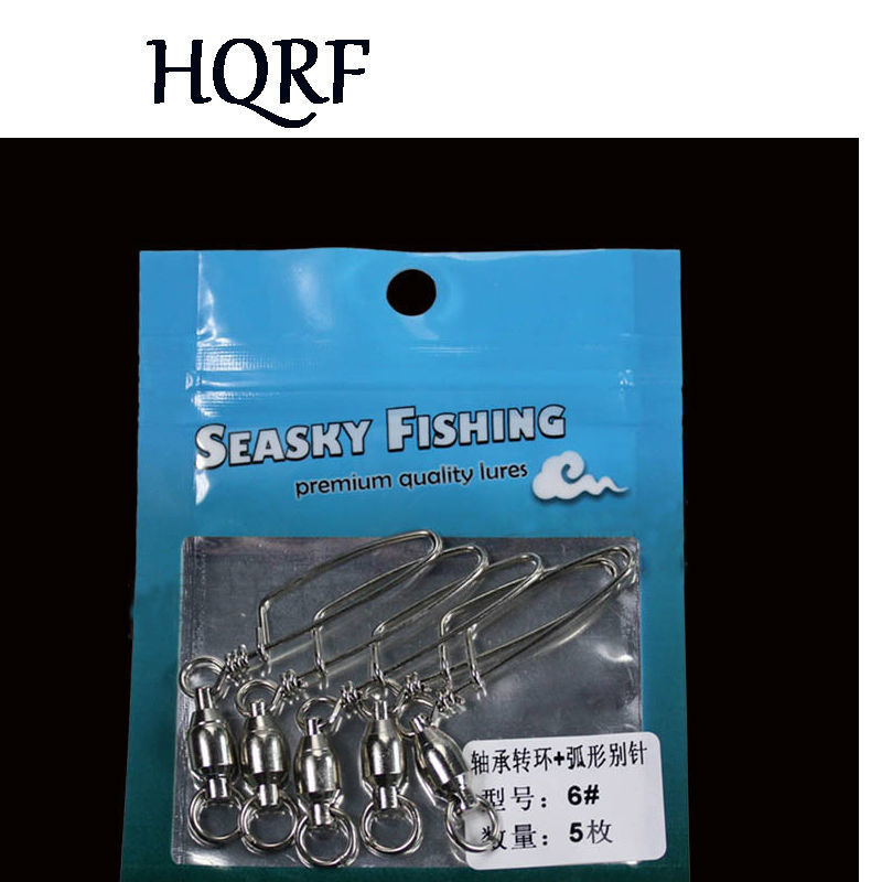 50Pcs/25pcs/bag Fishing Swivels Snap Rolling Swivel Connector Ball Bearing Curve Type Pin Stainless Steel 220401