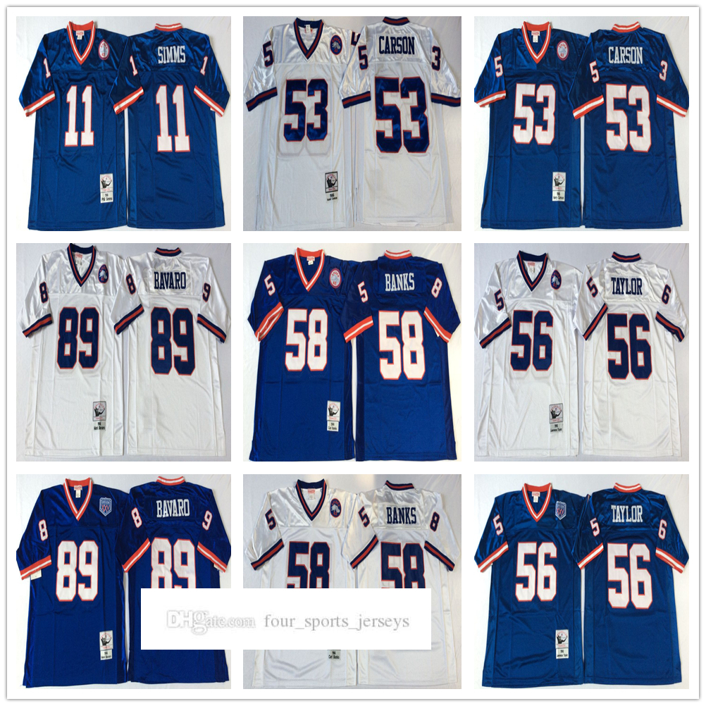 NCAA 75th Vintage Football 89 Mark Bavaro Jerseys Stitched 11 Phil Simms 53 Harry Carson 56 Lawrence Taylor 58 Carl Banks Jersey College Mitchell & Ness Blue White, Same as picture
NCAA 75th Vintage Football 89 Mark Bavaro Jerseys Stitched 11 Phil Simms 53 Harry Carson 56 Lawrence Taylor 58 Carl Banks Jersey College Mitchell & Ness Blue White, Same as picture