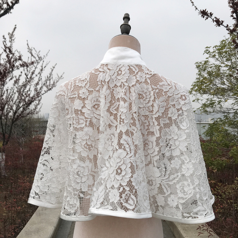 Full Lace Wedding Bridal Cloak summer beach Evening Party Cape Bridesmaid Prom Bolero Jacket