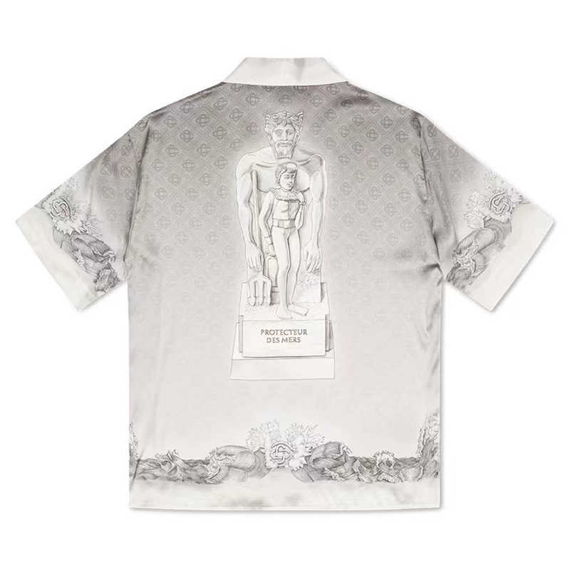 Casablanca 22ss Designer Silk Shirts Guardian Plaster Print Black and White Gradient Men and Women Loose Short Sleeve Shirt Casablanc
Casablanca 22ss Designer Silk Shirts Guardian Plaster Print Black and White Gradient Men and Women Loose Short Sleeve Shirt Casablanc