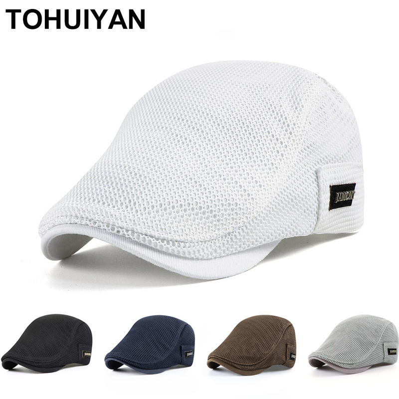 Summer Mens Hats Breathable Mesh sboy Caps Outdoor Gorro Hombre Boina Golf Hat Fashion Solid Flat Cap For Women 220616, Coffee
Summer Mens Hats Breathable Mesh sboy Caps Outdoor Gorro Hombre Boina Golf Hat Fashion Solid Flat Cap For Women 220616, Coffee