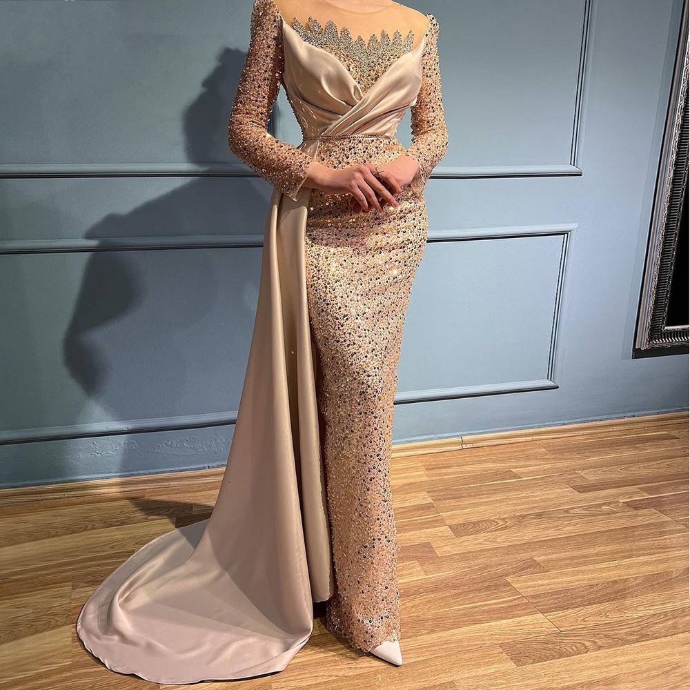 Elegant Dubai Bead Evening Night Dresses for Women 2022 O Neck Long Sleeves Mermaid Sequin Satin Prom Formal Gowns Custom Made Robe De Soiree Vestido De Fiesta, Black
Elegant Dubai Bead Evening Night Dresses for Women 2022 O Neck Long Sleeves Mermaid Sequin Satin Prom Formal Gowns Custom Made Robe De Soiree Vestido De Fiesta, Black