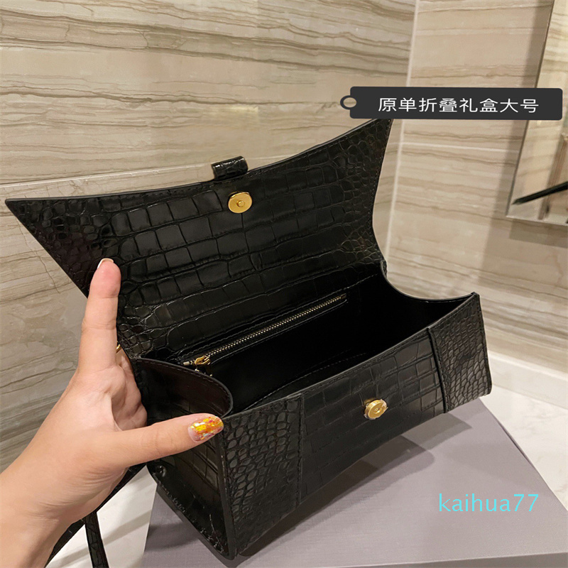 Luxury Designer Hourglass Ladies Bag Crocodile Pattern handbag Leather Hour glass Women Totes Purses Classic C2022, 23cm
Luxury Designer Hourglass Ladies Bag Crocodile Pattern handbag Leather Hour glass Women Totes Purses Classic C2022, 23cm