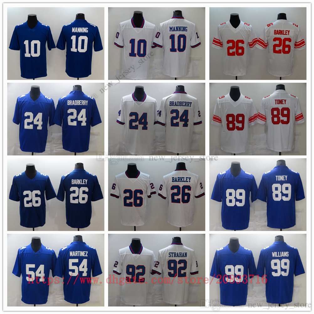 Movie College Football Wear Jerseys Stitched 26Barkley 89Toney 10Manning 19Golladay 24Bradberry Jersey Breathable Sport High Quality