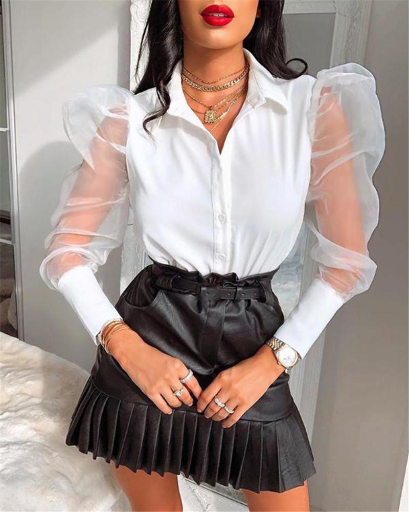 Women's Blouses & Shirts Womens Tops And Elegant Sheer Puff Long Sleeve OL Shirt Ladies Polka Dot Chemise Femme Office Lady Turtleneck Stree, White
Women's Blouses & Shirts Womens Tops And Elegant Sheer Puff Long Sleeve OL Shirt Ladies Polka Dot Chemise Femme Office Lady Turtleneck Stree, White