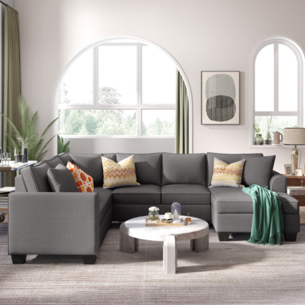 US Stock New 110*86" Sectional Sofa Upholstered Modern English Arm Classic U-shaped Sofa 3 Pillows Included Living Room Furniture
US Stock New 110*86" Sectional Sofa Upholstered Modern English Arm Classic U-shaped Sofa 3 Pillows Included Living Room Furniture