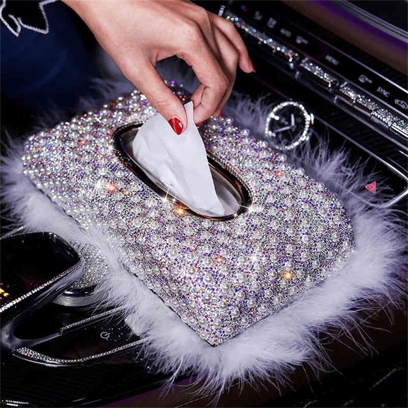 Luxury Pearls Car Tissue Box Crystal Diamond Block type Tissue Boxes Holder for Women Paper Towel Cover Case Car Styling 210326
Luxury Pearls Car Tissue Box Crystal Diamond Block type Tissue Boxes Holder for Women Paper Towel Cover Case Car Styling 210326