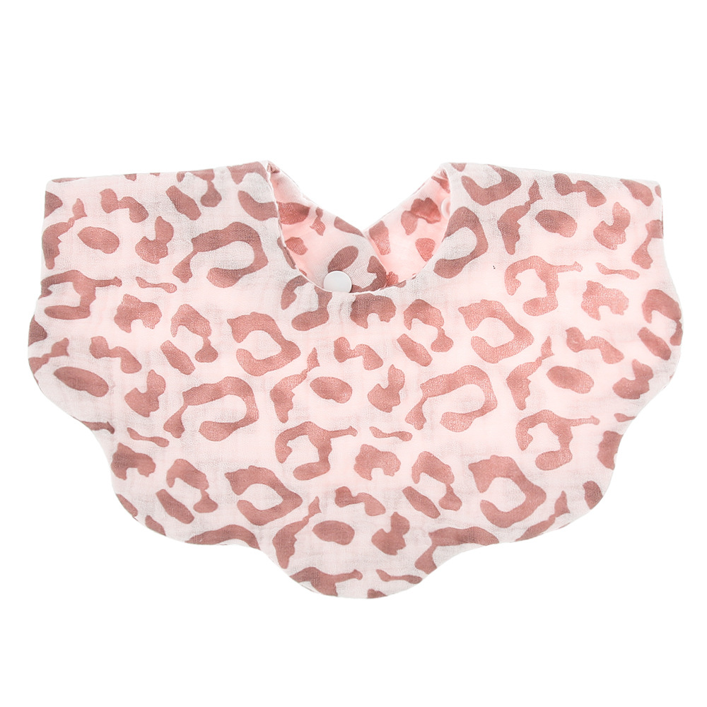 INS Simple baby bibs 100% cotton Flower Print Wave Shape Girl Infants Baby Feeding Bib 18 Colors