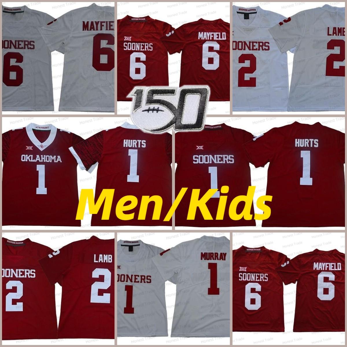 Kid NCAA Football Jersey Jalen Hurts Oklahoma Sooners Mens Jersey 2 CeeDee Lamb 1 Kyler Murray 6 Baker Mayfield Red White Men Youth 150TH, Men;as
Kid NCAA Football Jersey Jalen Hurts Oklahoma Sooners Mens Jersey 2 CeeDee Lamb 1 Kyler Murray 6 Baker Mayfield Red White Men Youth 150TH, Men;as
