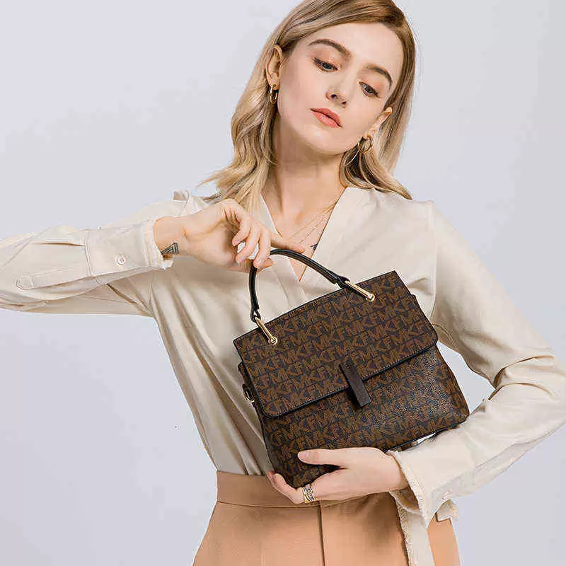 

Briefcases Women's Bag 2021 Simple Fashion Briefcase Printed Single Shoulder Msenger Handbag Women's Trend