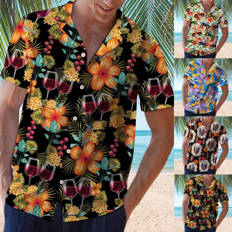 Men's Casual Shirts Summer Hawaiian Red Tropical Floral Men Tops Shirt Short Sleeve Cotton Button Chemise Loose Vacation BeachMen's
Men's Casual Shirts Summer Hawaiian Red Tropical Floral Men Tops Shirt Short Sleeve Cotton Button Chemise Loose Vacation BeachMen's