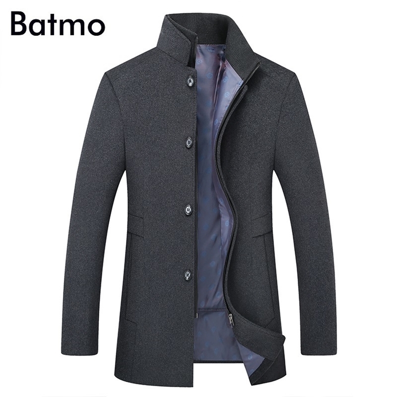 BATMO arrival winter high quality wool thicked trench coat menmen's gray wool jackets plus-size M-6XL1818 201128