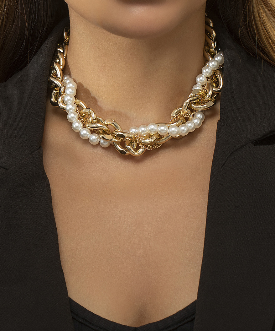 Hip-hop fashion choker pearl chain stacking necklace all-match metal multi-layer collarbone necklace for women
Hip-hop fashion choker pearl chain stacking necklace all-match metal multi-layer collarbone necklace for women