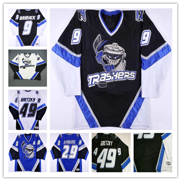 Custom UHL Danbury Trashers Hockey Jersey 49 Brent Gretzky 29 Scott Stirling 9 Mike Bayrack 42 Brad Wingfield 16 Mike Rupp 17 GALANTE 28 Jon Mirasty 44 Kelly 23 McCartin, Man black
Custom UHL Danbury Trashers Hockey Jersey 49 Brent Gretzky 29 Scott Stirling 9 Mike Bayrack 42 Brad Wingfield 16 Mike Rupp 17 GALANTE 28 Jon Mirasty 44 Kelly 23 McCartin, Man black