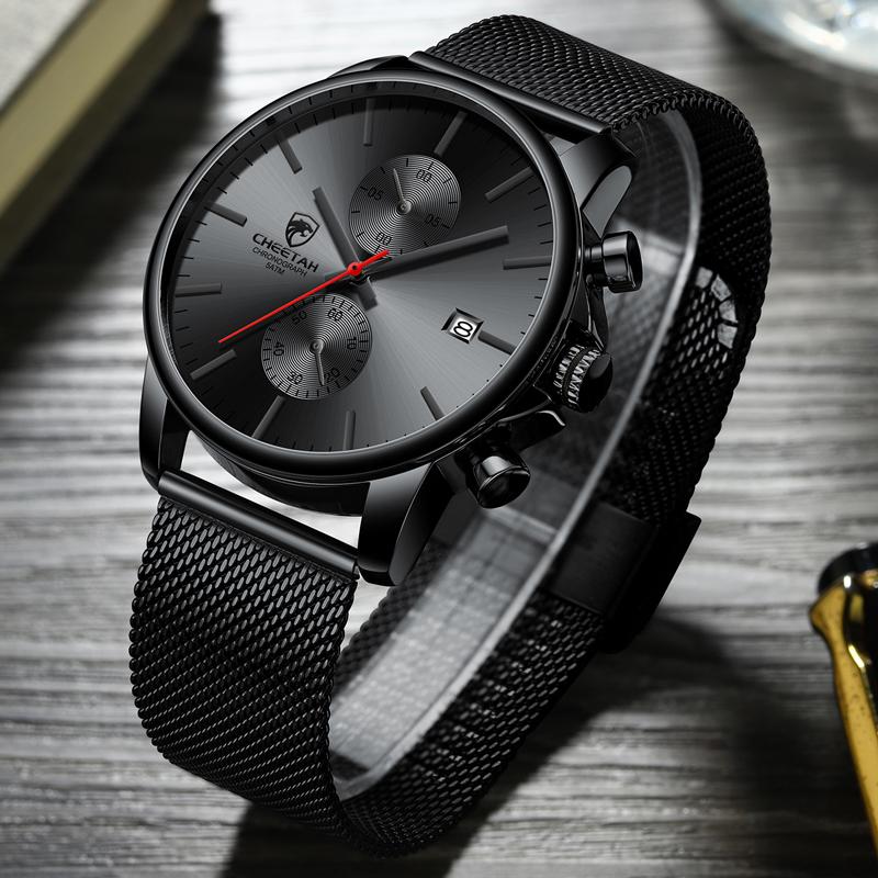 Wristwatches CHEETAH Men Watch Top Brand Fashion Luxury Business Waterproof Wristwatch Chronograph Stainless Steel Wristband Auto Date Clock, Black-gold-gold
Wristwatches CHEETAH Men Watch Top Brand Fashion Luxury Business Waterproof Wristwatch Chronograph Stainless Steel Wristband Auto Date Clock, Black-gold-gold