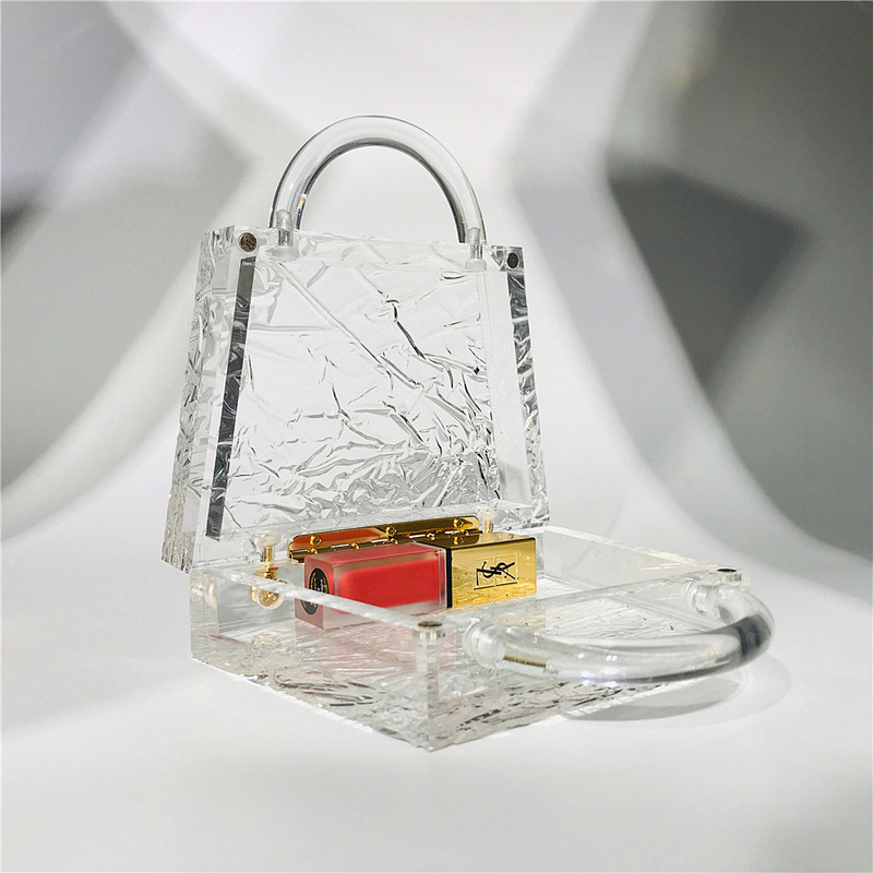 Clear Acrylic Box Evening Bag Women Summer Top Handle Dinner Clutch Purses Ladies Transparent Crystal Handbag High Quality 220715