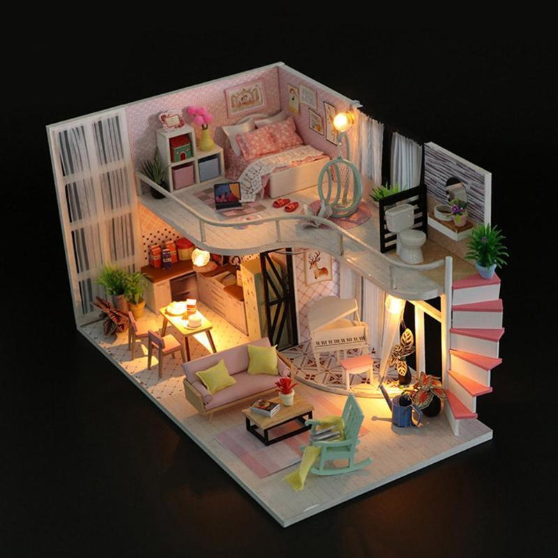 DIY Assembly Dolls House Model Kids Children Wooden Building Miniature Dollhouse Toy Handicraft Loft Hut Child Birthday Gift 220627, 02
DIY Assembly Dolls House Model Kids Children Wooden Building Miniature Dollhouse Toy Handicraft Loft Hut Child Birthday Gift 220627, 02