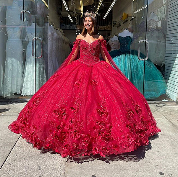 Princess Pink Flowers Quinceanera Dresses With Cap Off Shoulder Corset Ball Gown Long Tulle Prom Party Gowns Chic Floral Cinderella Sweet 16 Dress Ves