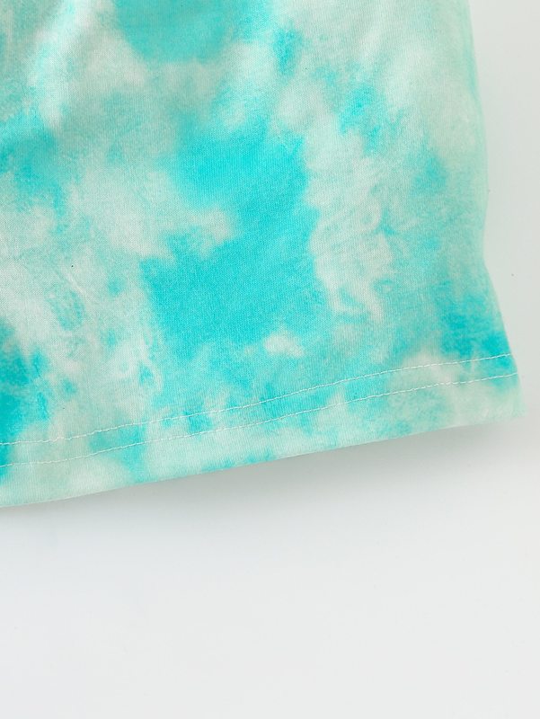 Toddler Girls Tie Dye Letter Graphic Tee & Shorts SHE