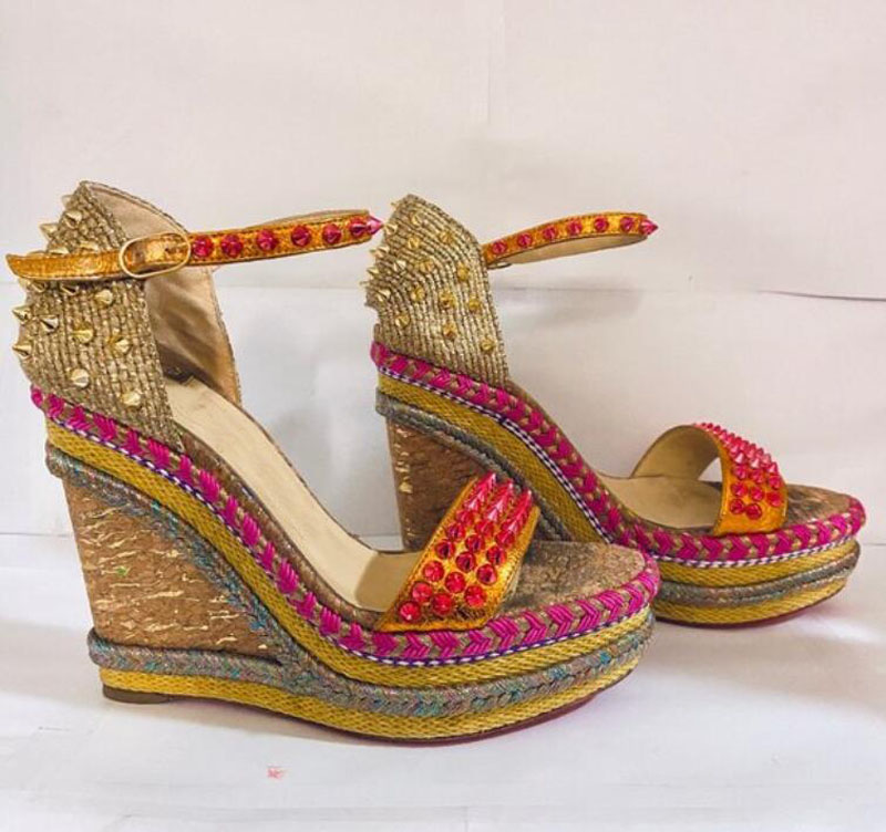 Women summer wedge sandals high heels red soles shoes designer !! summer sandal Madmonica 60mm/120mm Studded and spiked pumps wedding party, 105
Women summer wedge sandals high heels red soles shoes designer !! summer sandal Madmonica 60mm/120mm Studded and spiked pumps wedding party, 105
