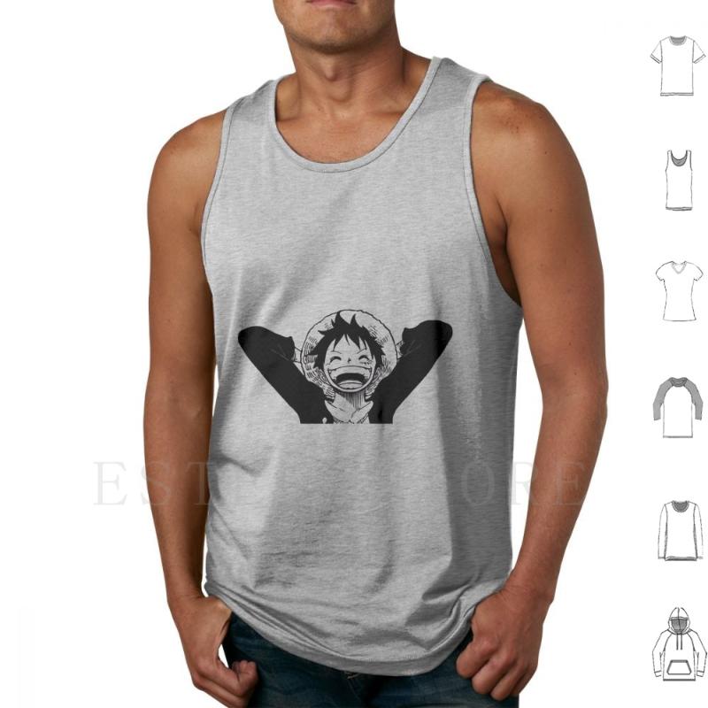 Men' Tank Tops Luffy Smile Vest Cotton Anime Manga Shonen Mugiwara White Black Japan
Men' Tank Tops Luffy Smile Vest Cotton Anime Manga Shonen Mugiwara White Black Japan