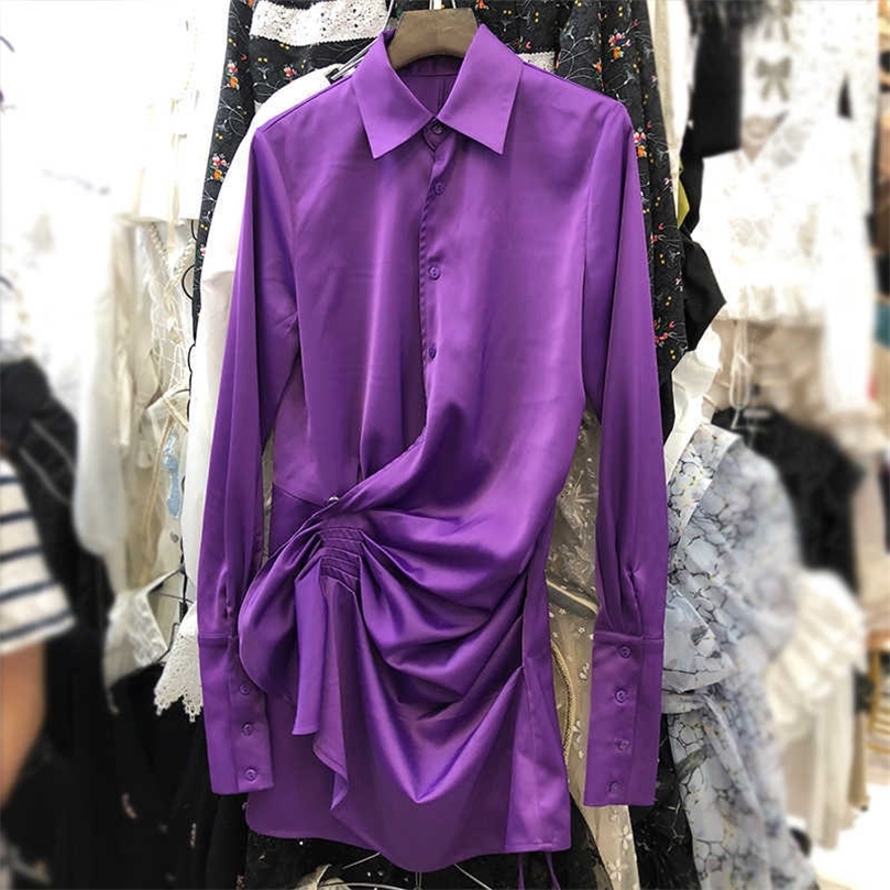 DEAT Autumn Women Fashion Long Sleeve Turn Down Collar Office Lady Single Breasted Ruffles Medium Length Shirt RC502 210709, Purple
DEAT Autumn Women Fashion Long Sleeve Turn Down Collar Office Lady Single Breasted Ruffles Medium Length Shirt RC502 210709, Purple