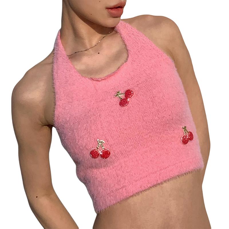 Women' Tanks & Camis Women' Sleeveless Navel Vest Sweet Cherry Pattern Halter Neck Tank Tops Skinny Fit Knitted Short CamisoleWomen, Pink
Women' Tanks & Camis Women' Sleeveless Navel Vest Sweet Cherry Pattern Halter Neck Tank Tops Skinny Fit Knitted Short CamisoleWomen, Pink