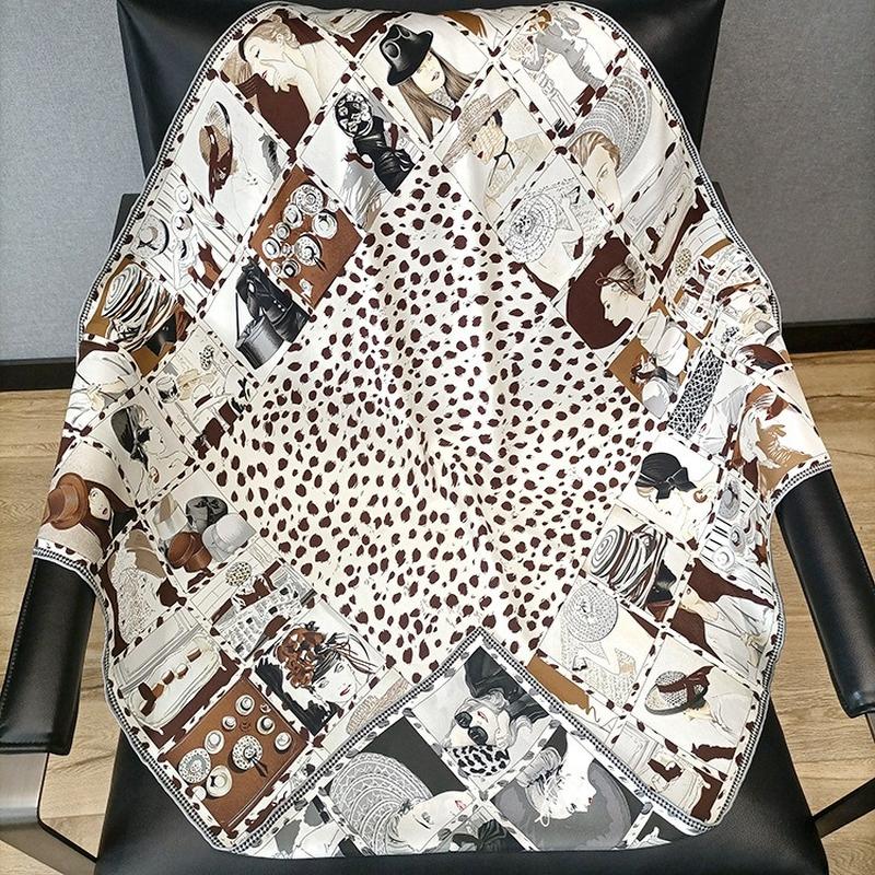 Scarves Scarf For Women Luxury 18mm Rice Wash Twill Double-sided Printed Silk 90 90cm Large Square Bandana Shawl Hijab ScarvesScarves
Scarves Scarf For Women Luxury 18mm Rice Wash Twill Double-sided Printed Silk 90 90cm Large Square Bandana Shawl Hijab ScarvesScarves